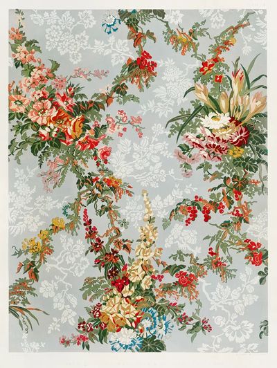 Figured silk Industrial arts Nineteenth. poster print