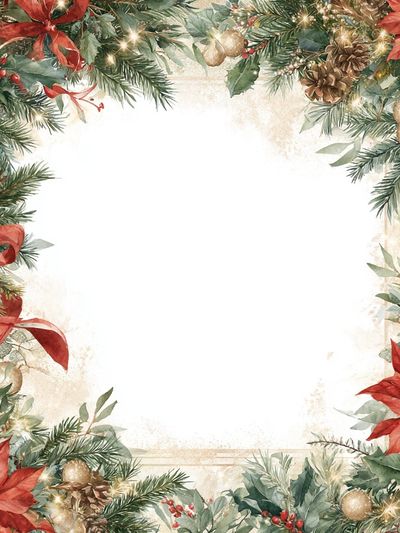 Christmas Floral Wreath Poster.