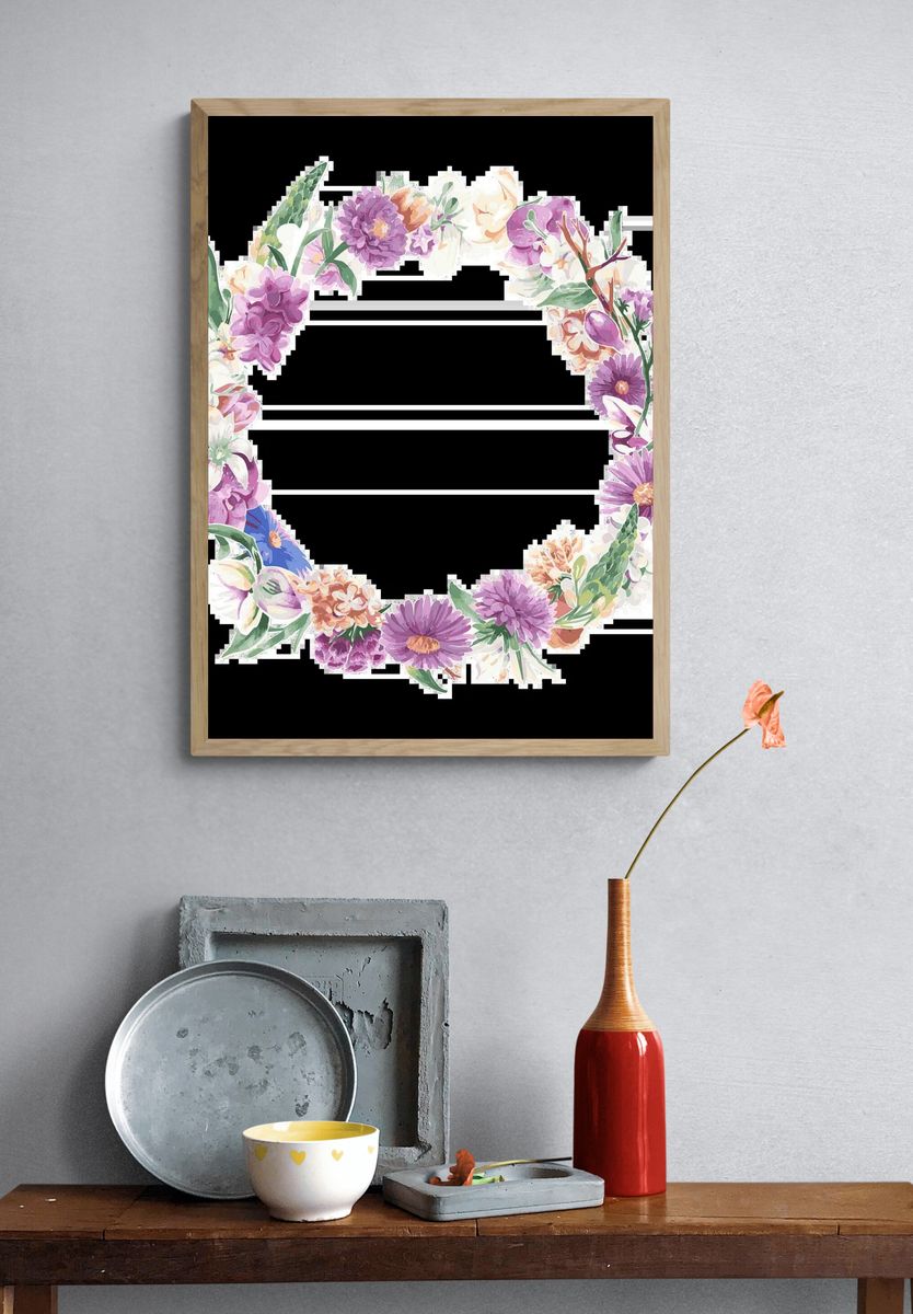 Always blooming floral frame illustration. — room view 3
