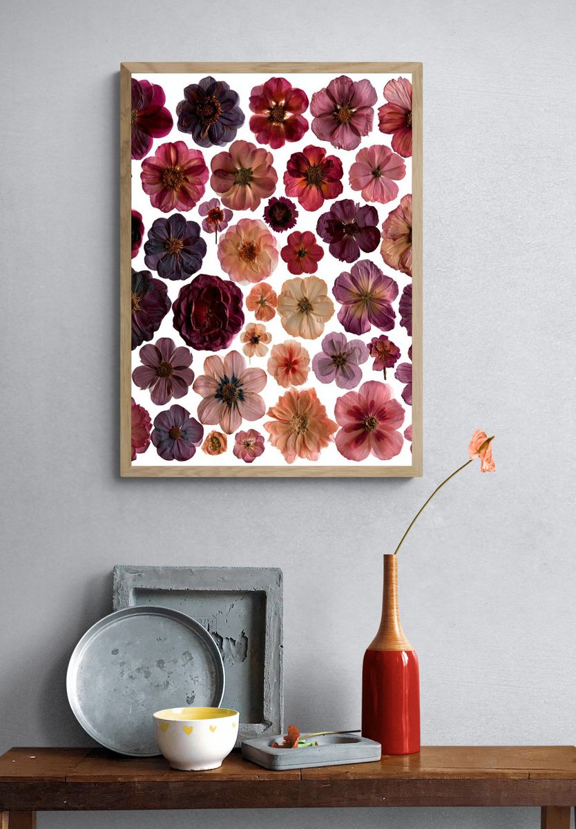 Pressed Flower Bouquet Botanical Print. — room view 3