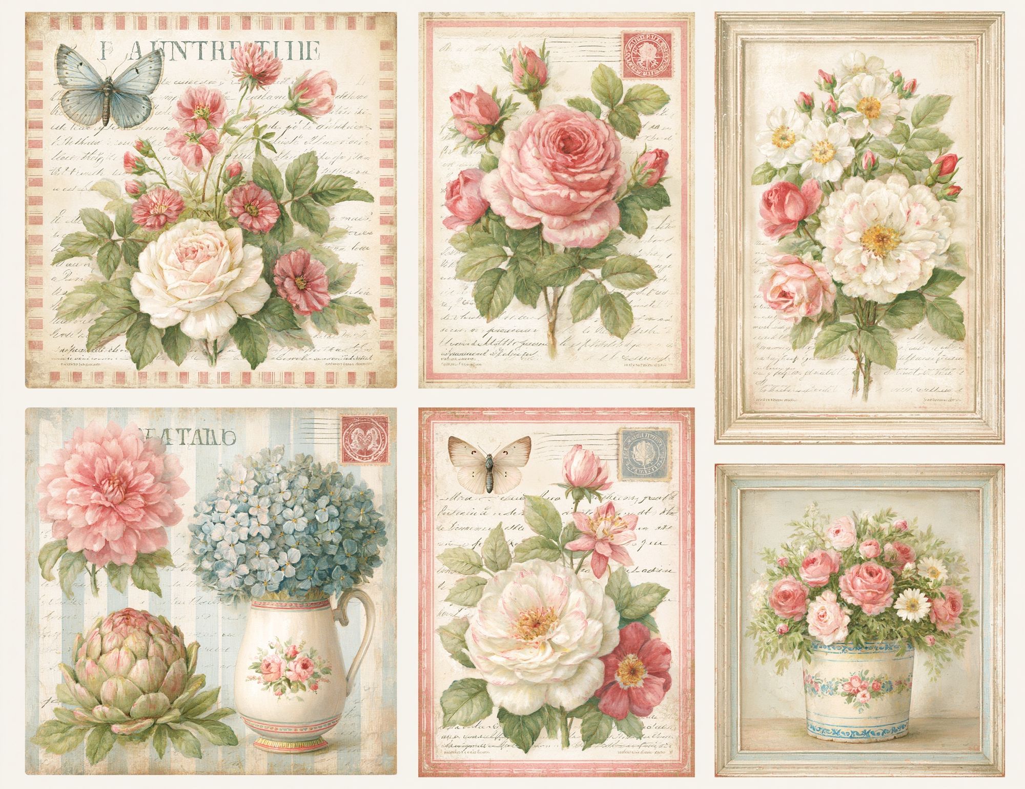 Vintage Floral Collage Poster. poster detail