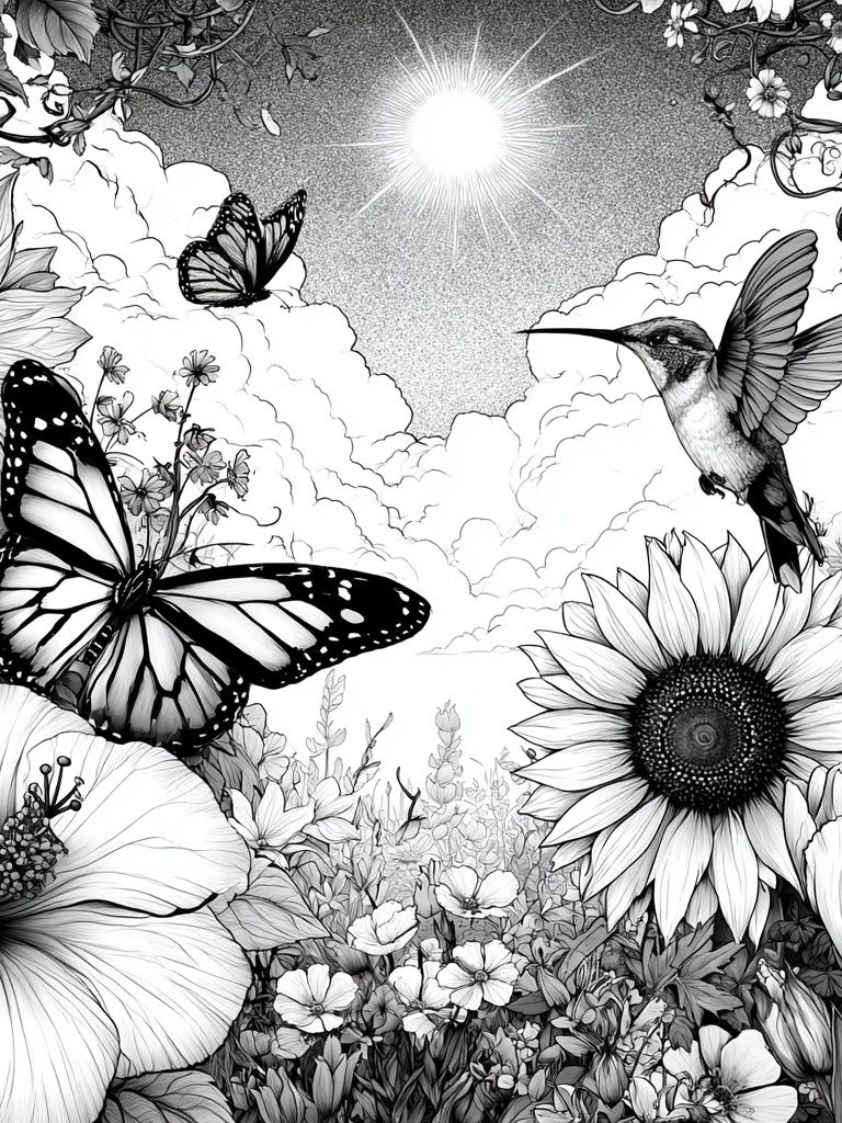 Butterflies and Blooms Botanical Print. poster — botanical art