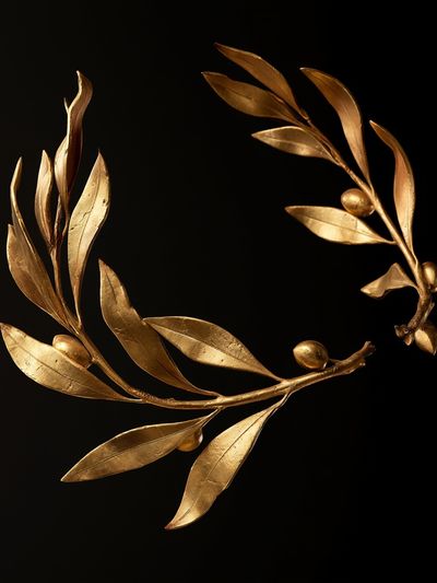 Golden Olive Wreath Print.