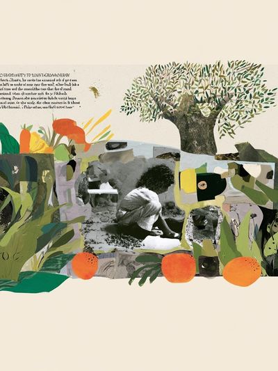 Botanical Collage Illustration Poster.