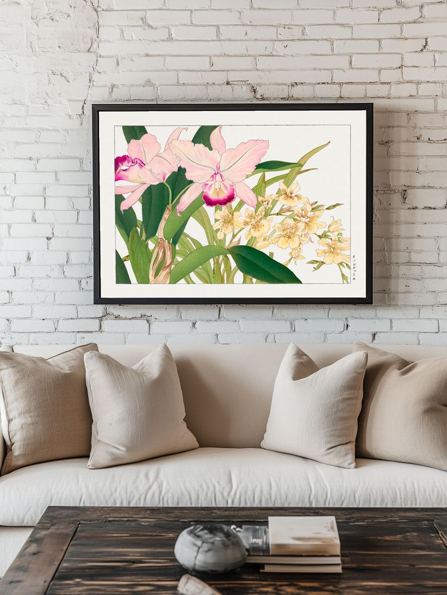 Orchid Blossom Botanical Print. — room view 1
