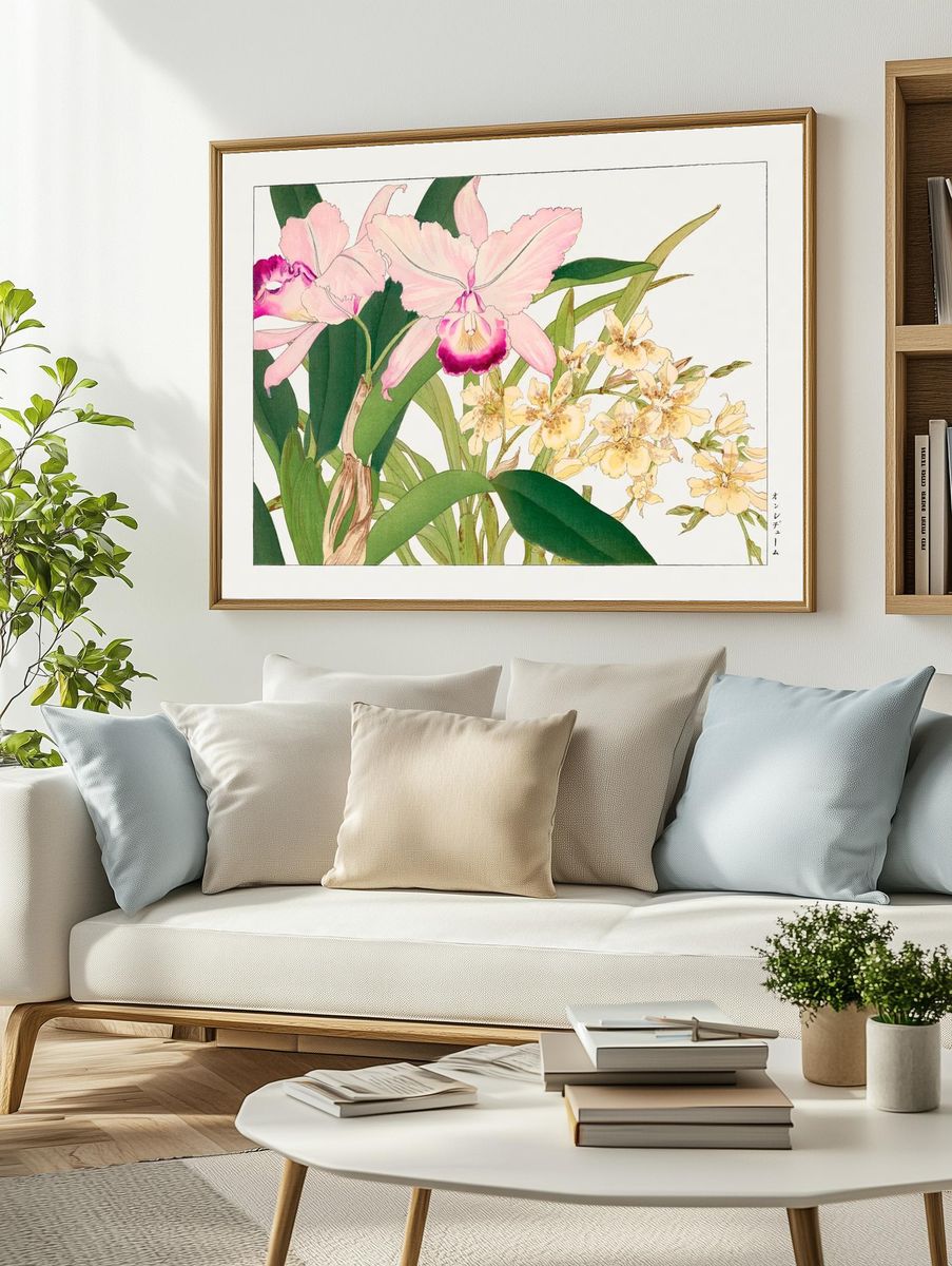Orchid Blossom Botanical Print. — room view 2