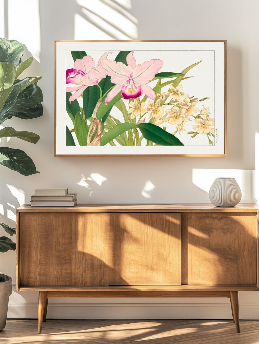 Orchid Blossom Botanical Print. — room view 3