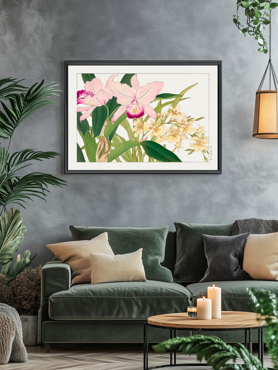 Orchid Blossom Botanical Print. — room view 4