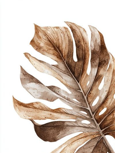 Monstera Leaf Watercolor Print.