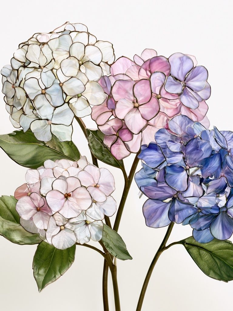 Hydrangea Blooms Botanical Print. poster — botanical art