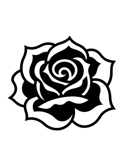 Black Rose Line Art Poster.