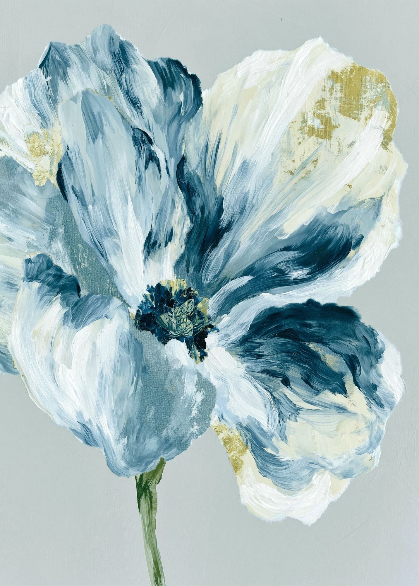 Blue Floral Watercolor Print. poster — botanical art
