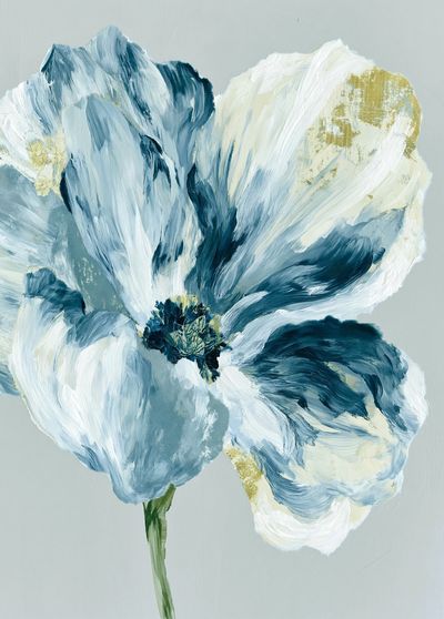 Blue Floral Watercolor Print.