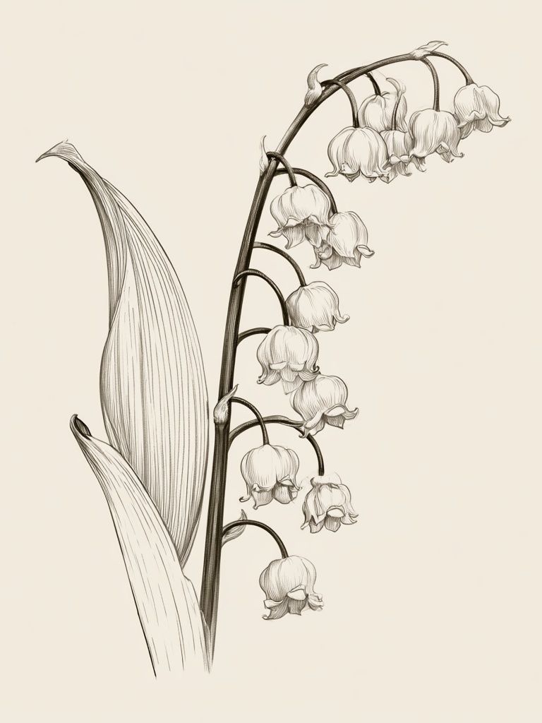 Lily of the Valley Botanical Print. poster — botanical art