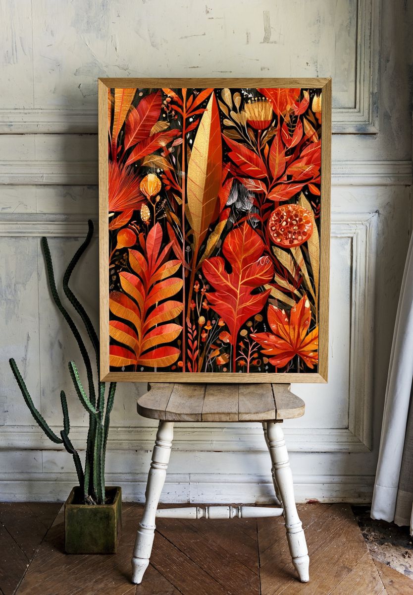 Autumn Botanical Garden Print. — room view 1