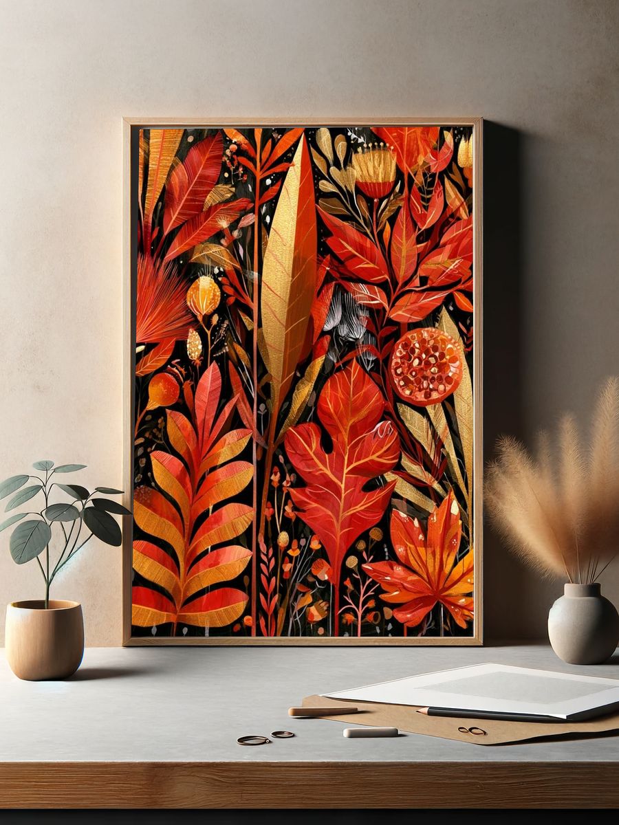 Autumn Botanical Garden Print. — room view 2