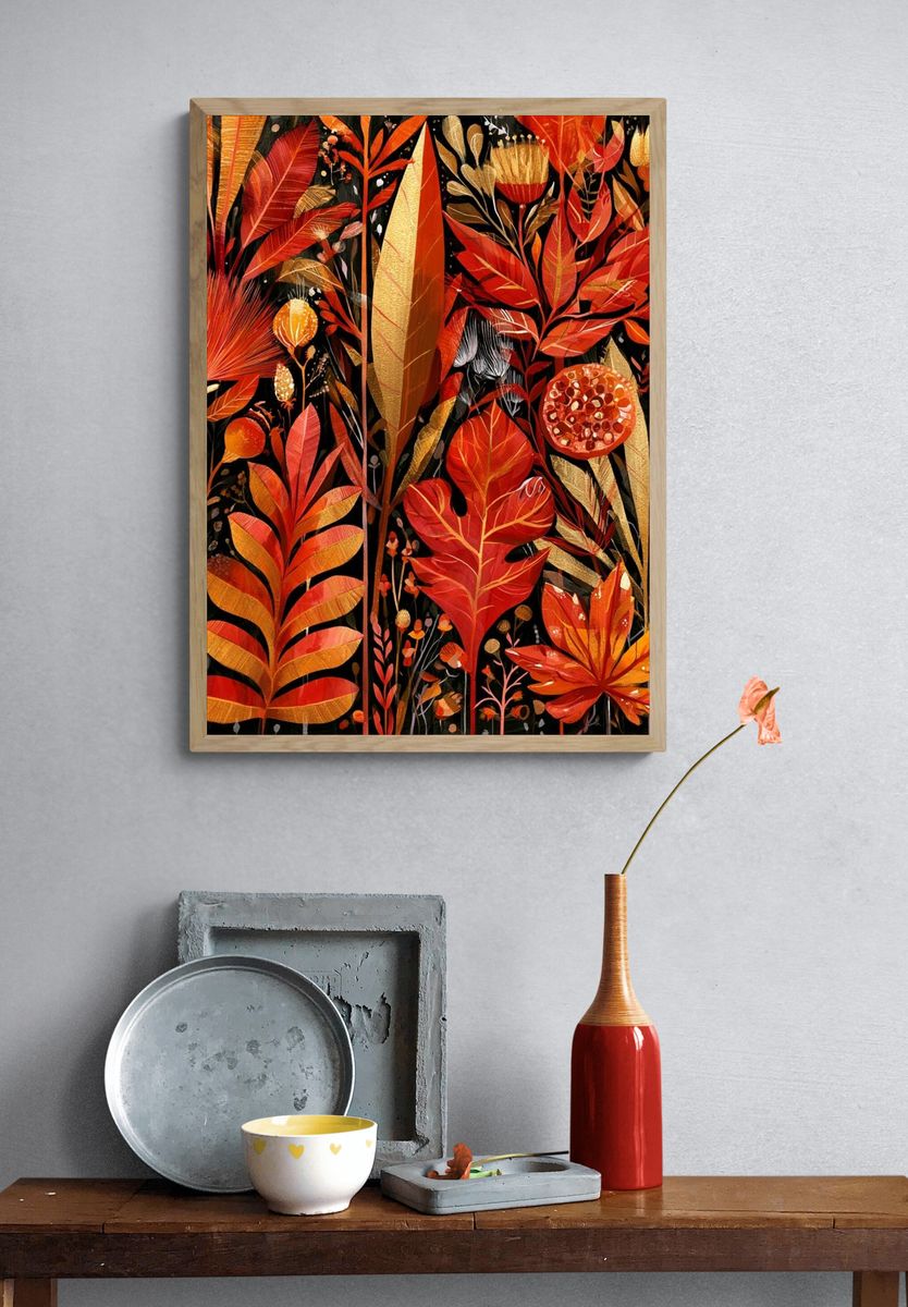 Autumn Botanical Garden Print. — room view 3