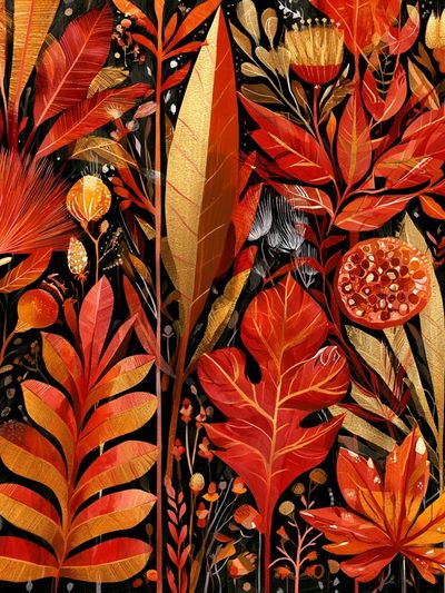 Autumn Botanical Garden Print. poster