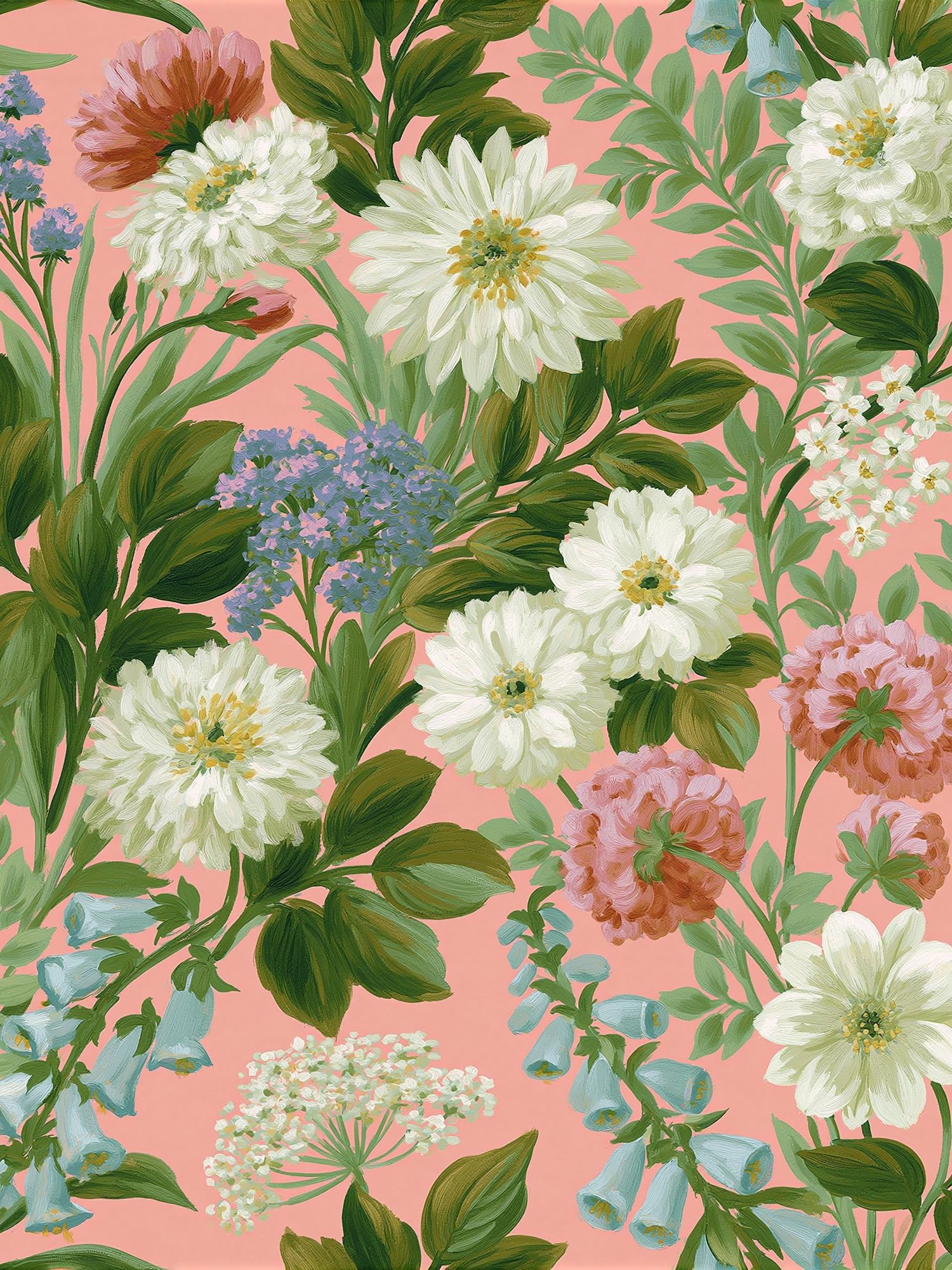 Pastel Floral Garden Illustration Poster. poster detail