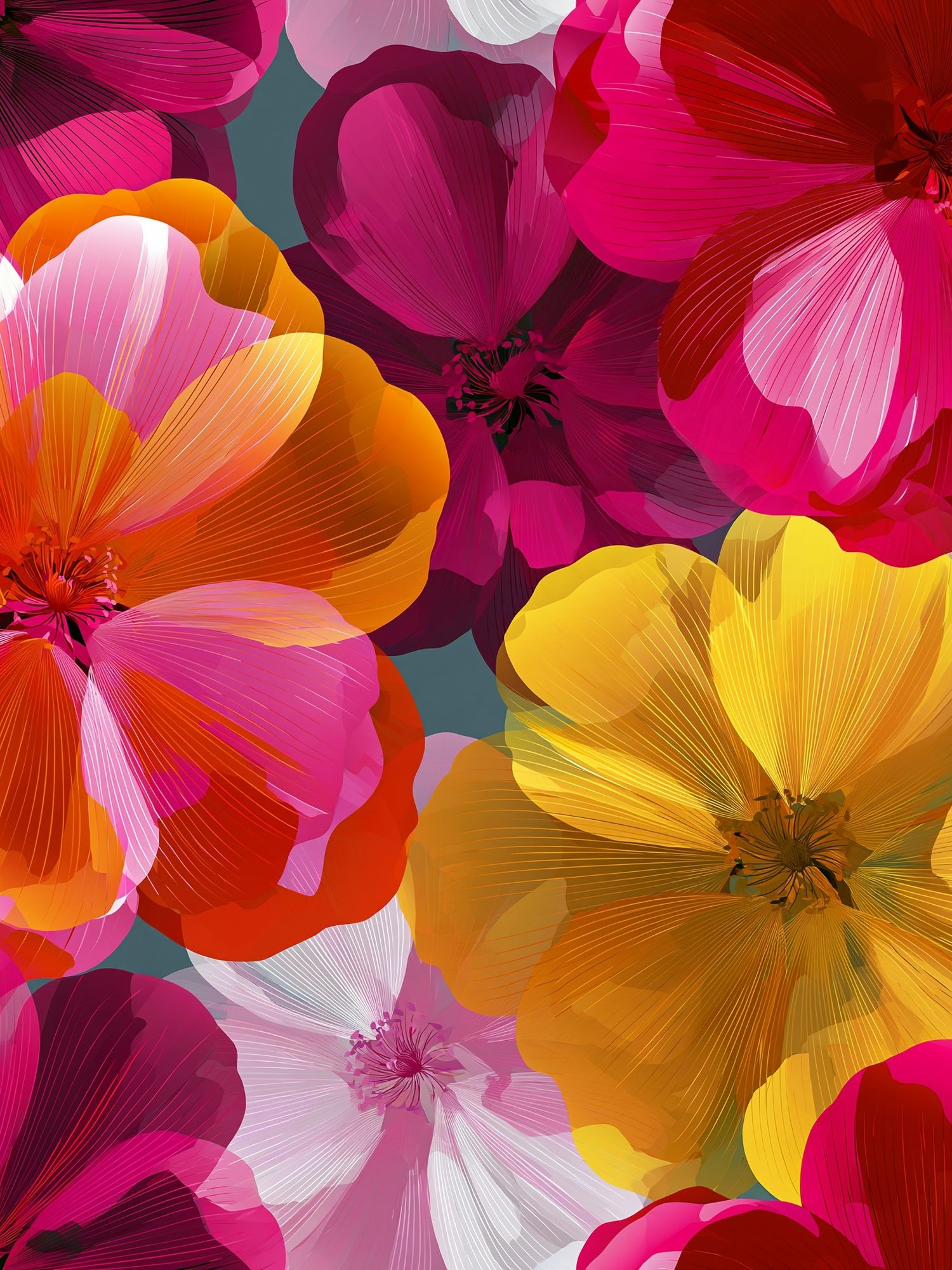 Vibrant Floral Abstract Poster. poster detail