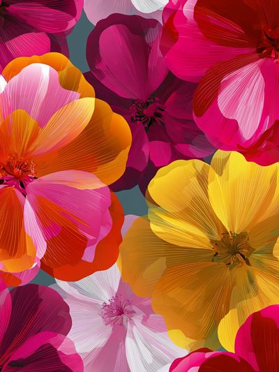 Vibrant Floral Abstract Poster.