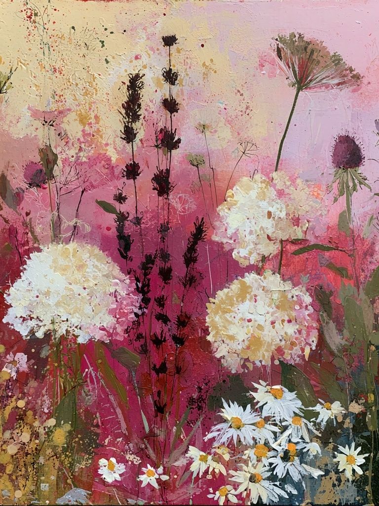 Wildflower Meadow Illustration Poster. poster detail