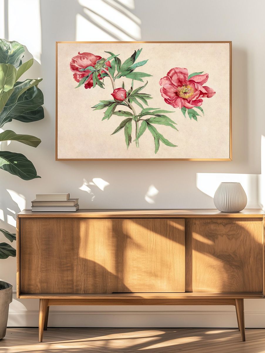 Studies Peonies (1472-1473) painting high. — room view 3