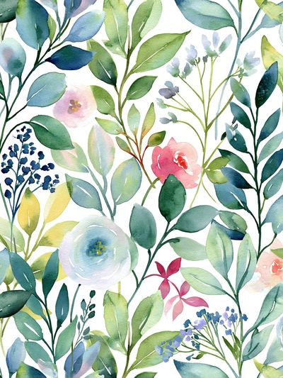 Watercolor Floral Garden Print.