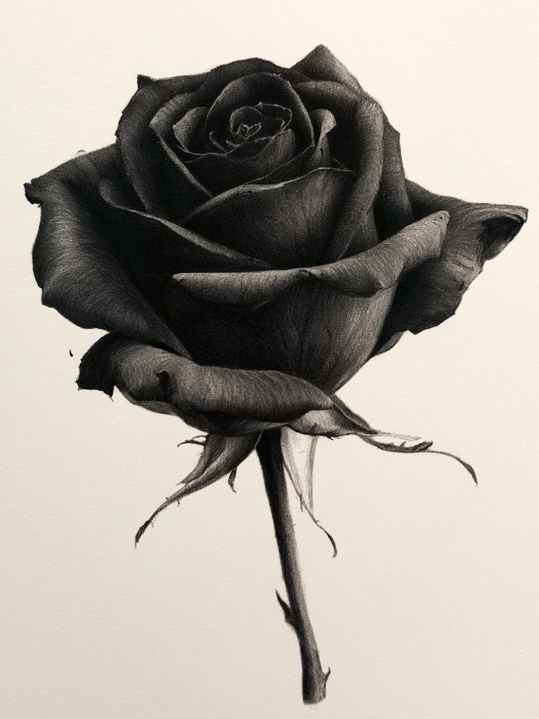 Black Rose Botanical Print. poster detail
