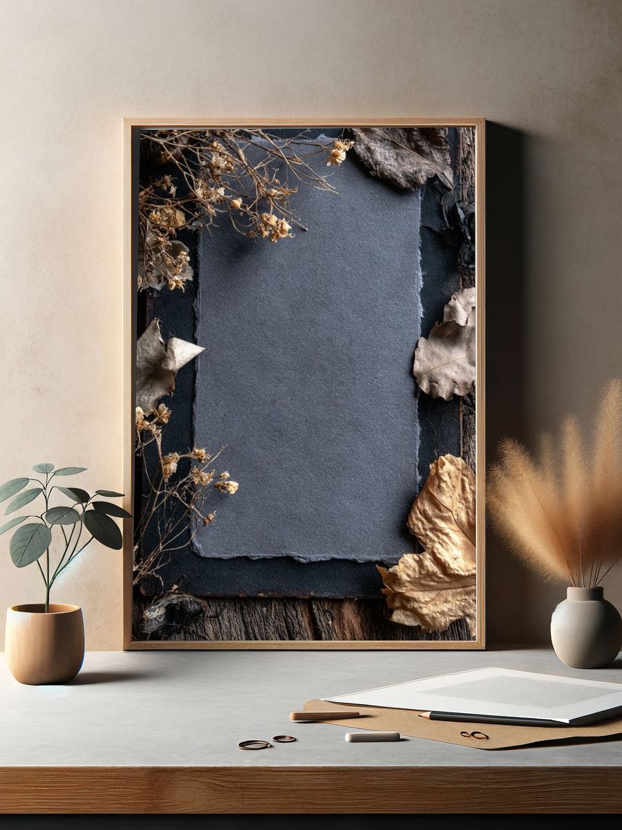 Autumn Botanical Still Life Poster. — room view 2
