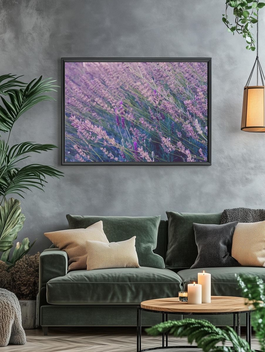 Tall lavender plants swaying wind. — room view 4