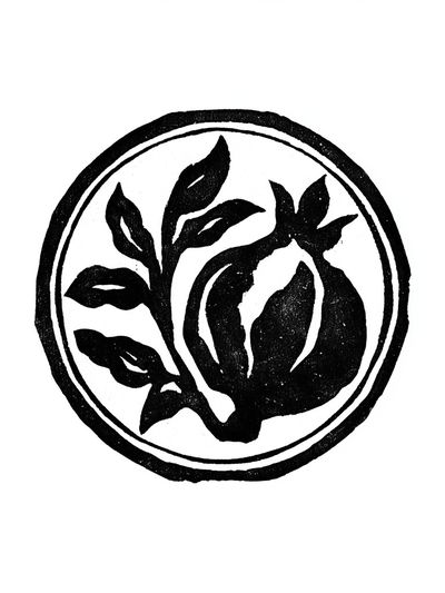 Pomegranate Botanical Ink Print.