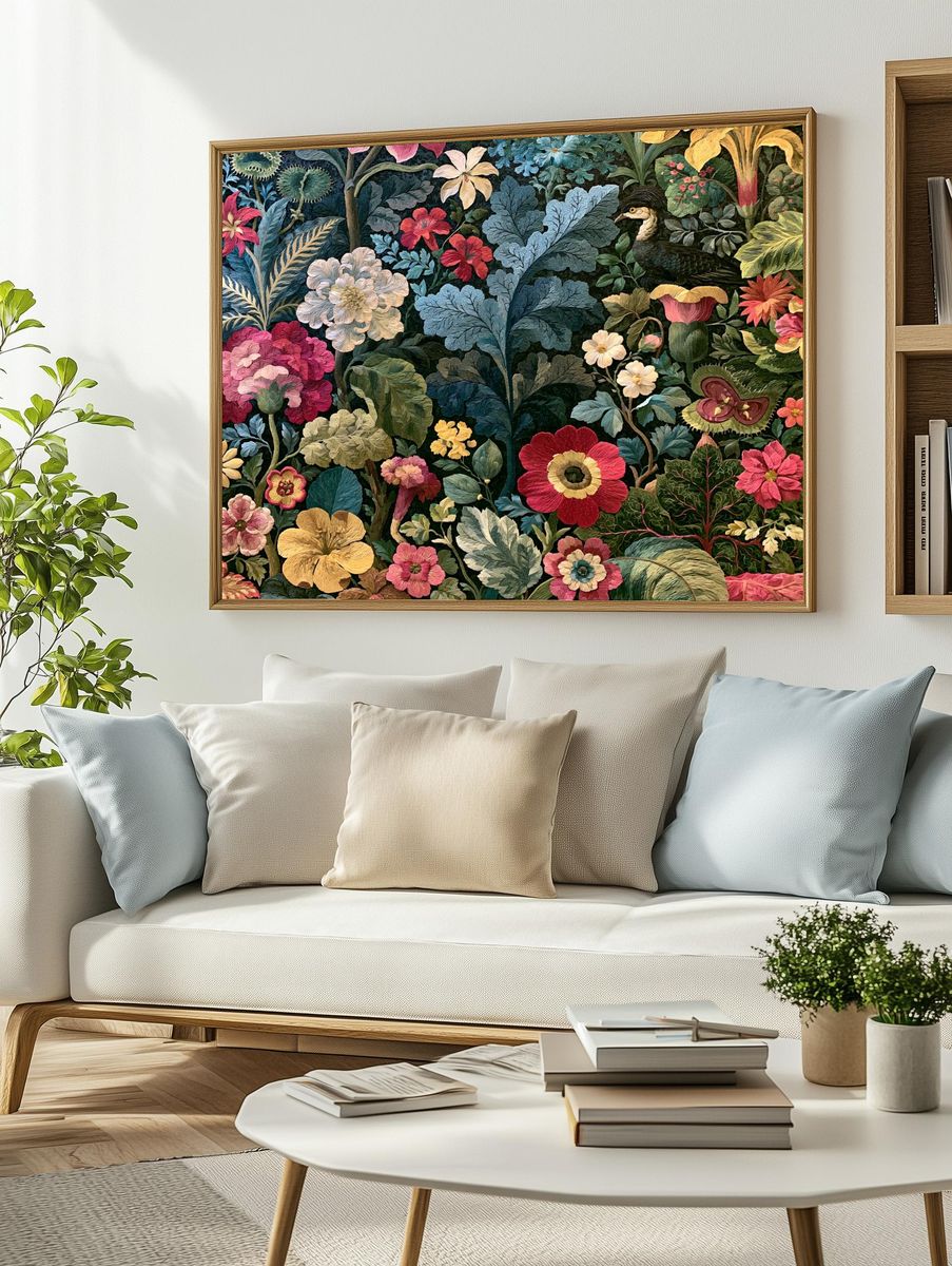 Botanical Tapestry Garden Print. — room view 2