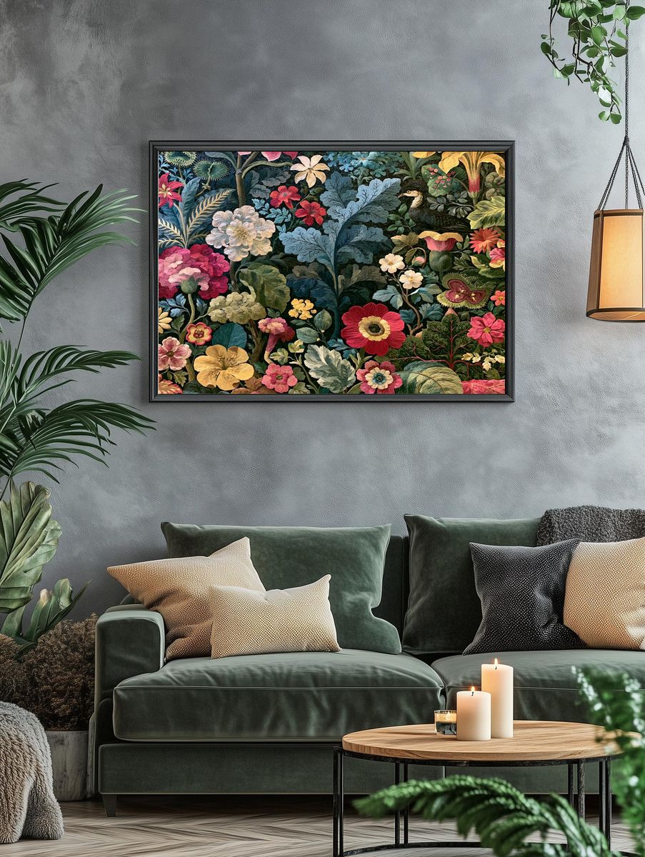 Botanical Tapestry Garden Print. — room view 4