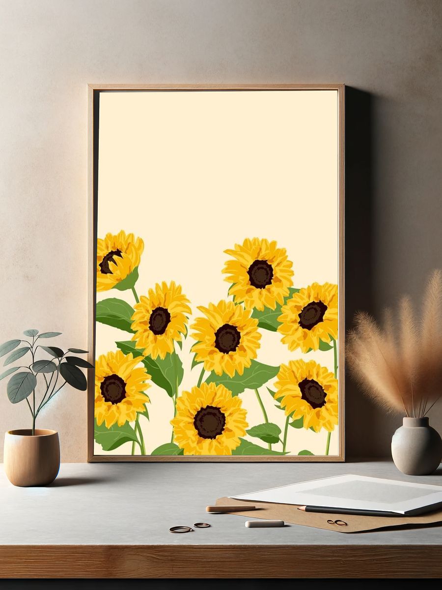 Sunflower iPhone wallpaper, aesthetic spring. — room view 2