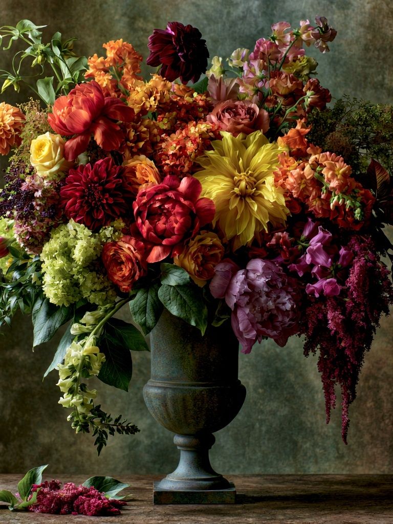 Lush Floral Still Life Poster. poster — botanical art