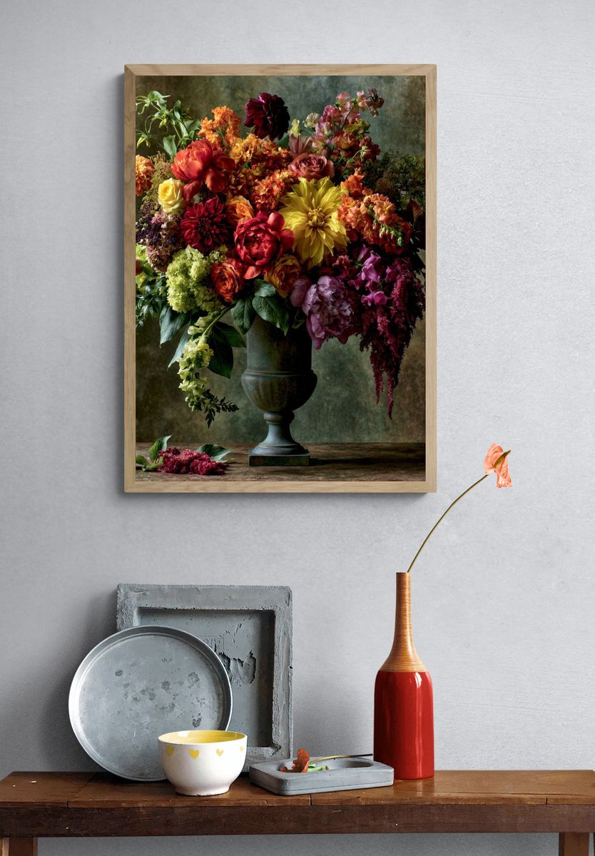 Lush Floral Still Life Poster. — room view 3