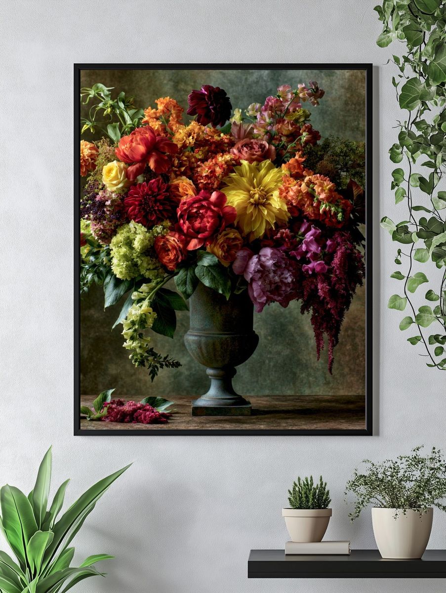 Lush Floral Still Life Poster. — room view 4