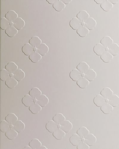 White Floral Embossed Pattern Print.