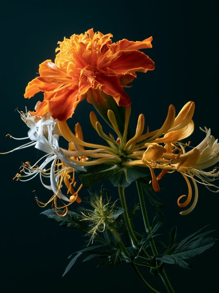 Orange Bloom Botanical Print. poster — botanical art