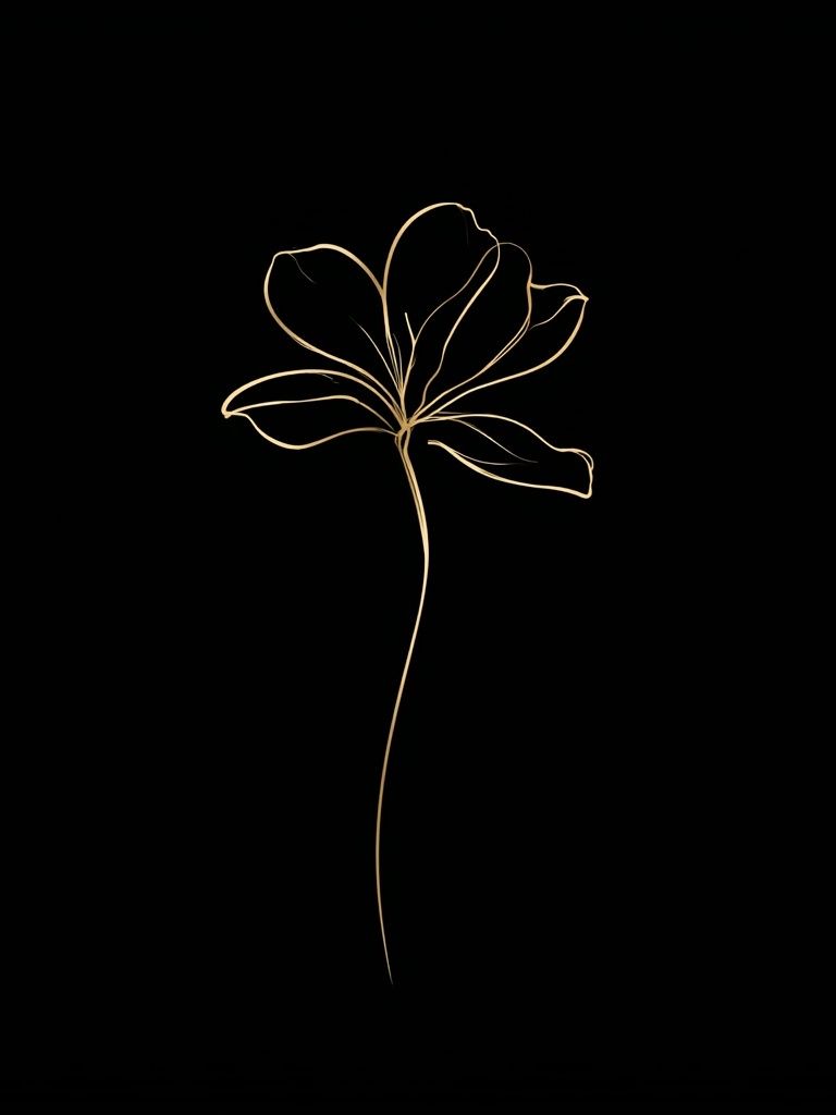 Minimal Line Flower Print. poster — botanical art