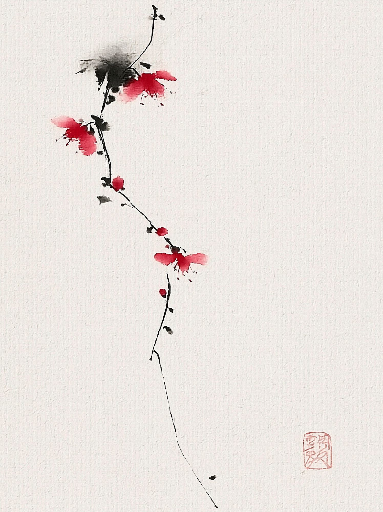 Cherry Blossom Ink Poster. poster detail