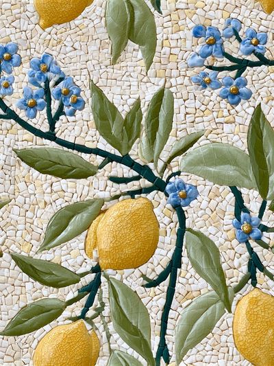 Lemon Blossom Mosaic Print.