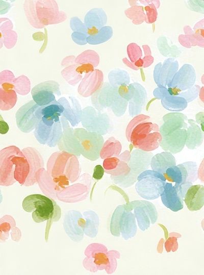 Pastel Floral Watercolor Print. poster