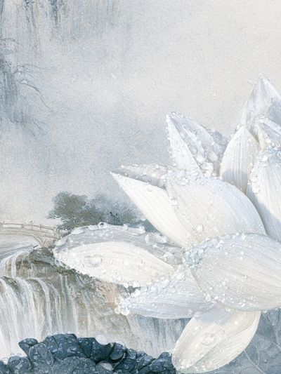 White Lotus Waterfall Print.