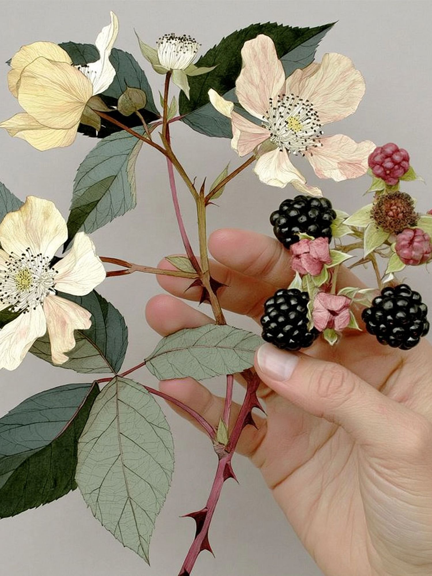 Pressed Botanical Hand Poster. poster detail