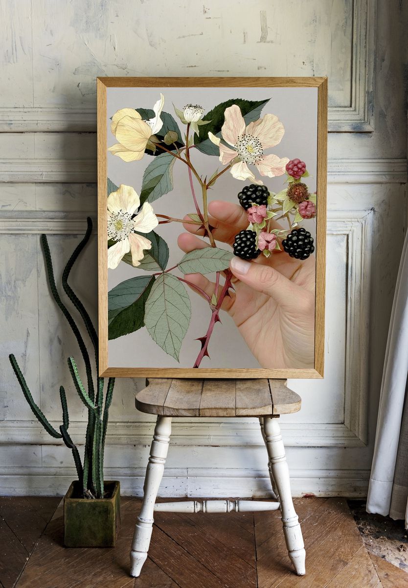 Pressed Botanical Hand Poster. room preview