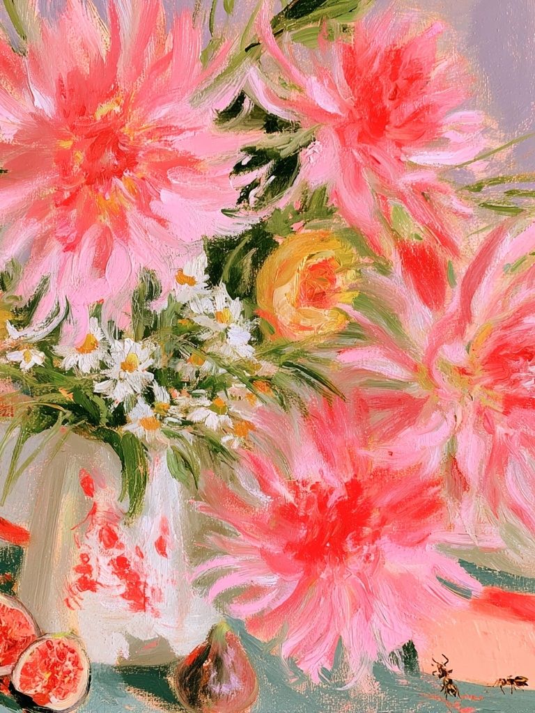 Pink Floral Still Life Poster. poster detail