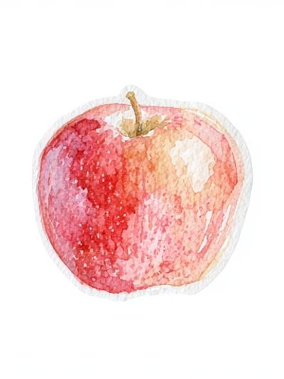 Watercolor Apple Illustration Poster.