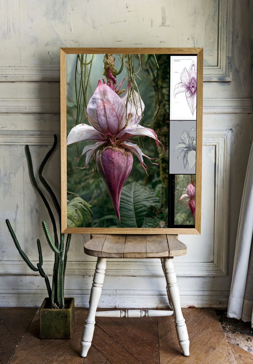 Exotic Orchid Botanical Poster. — room view 1